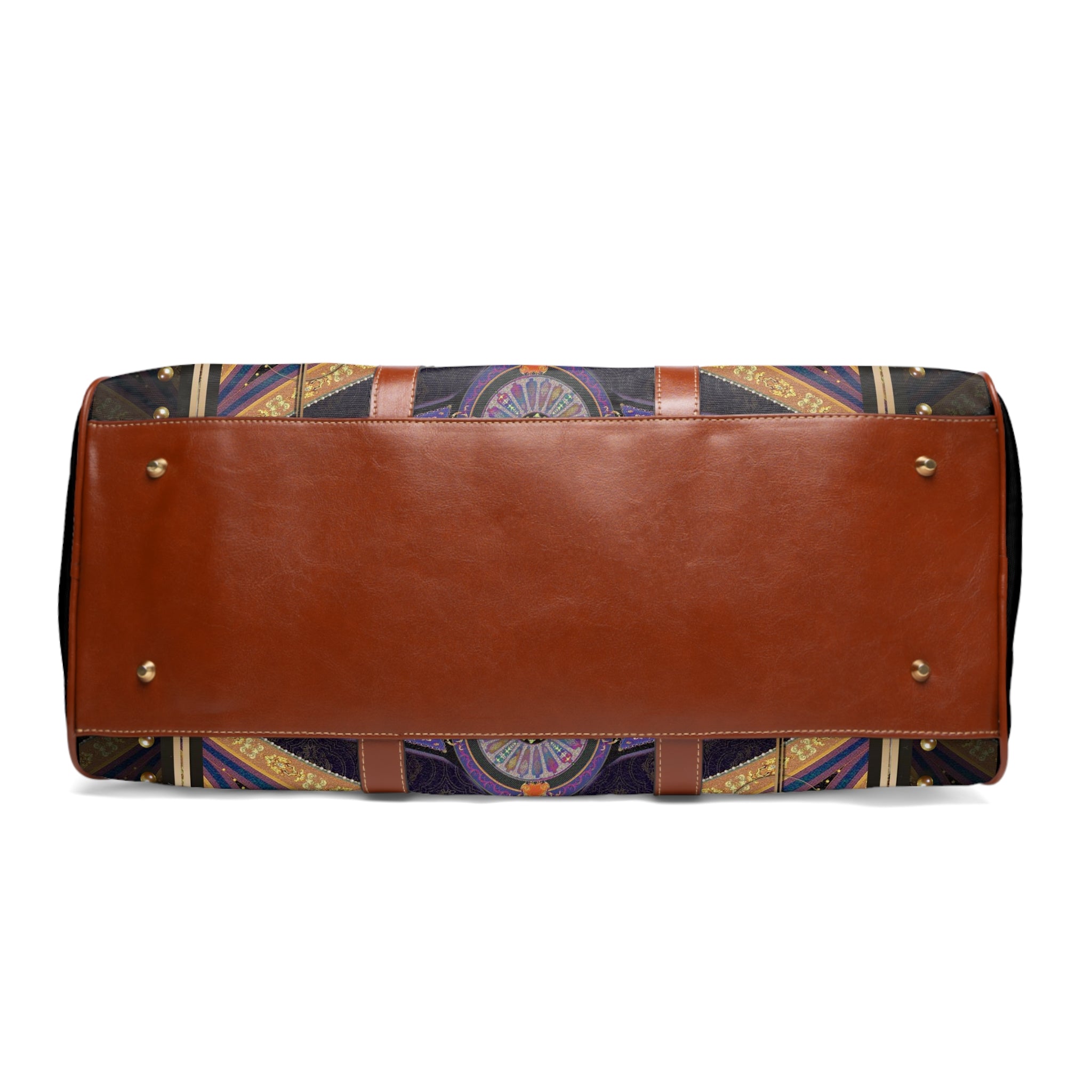 Golden Dome PU Leather Bag, Baroque Luggage, Purple Travel Bag, Faux Leather Luggage, Duffle Bag | 104921B