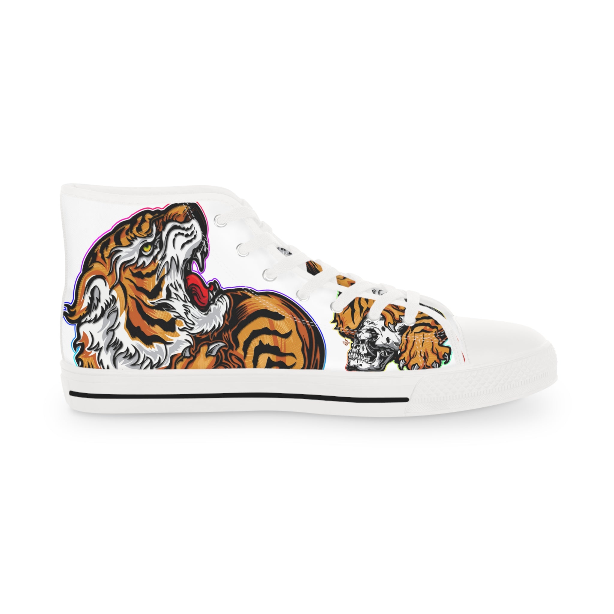 Baroque Tiger Shoes, Trendy High Top Sneakers, Unisex Canvas Shoes, Animal Print  Sneakers, Tiger Print Shoes, Hi Tops Canvas Shoes, Tiger Sneakers