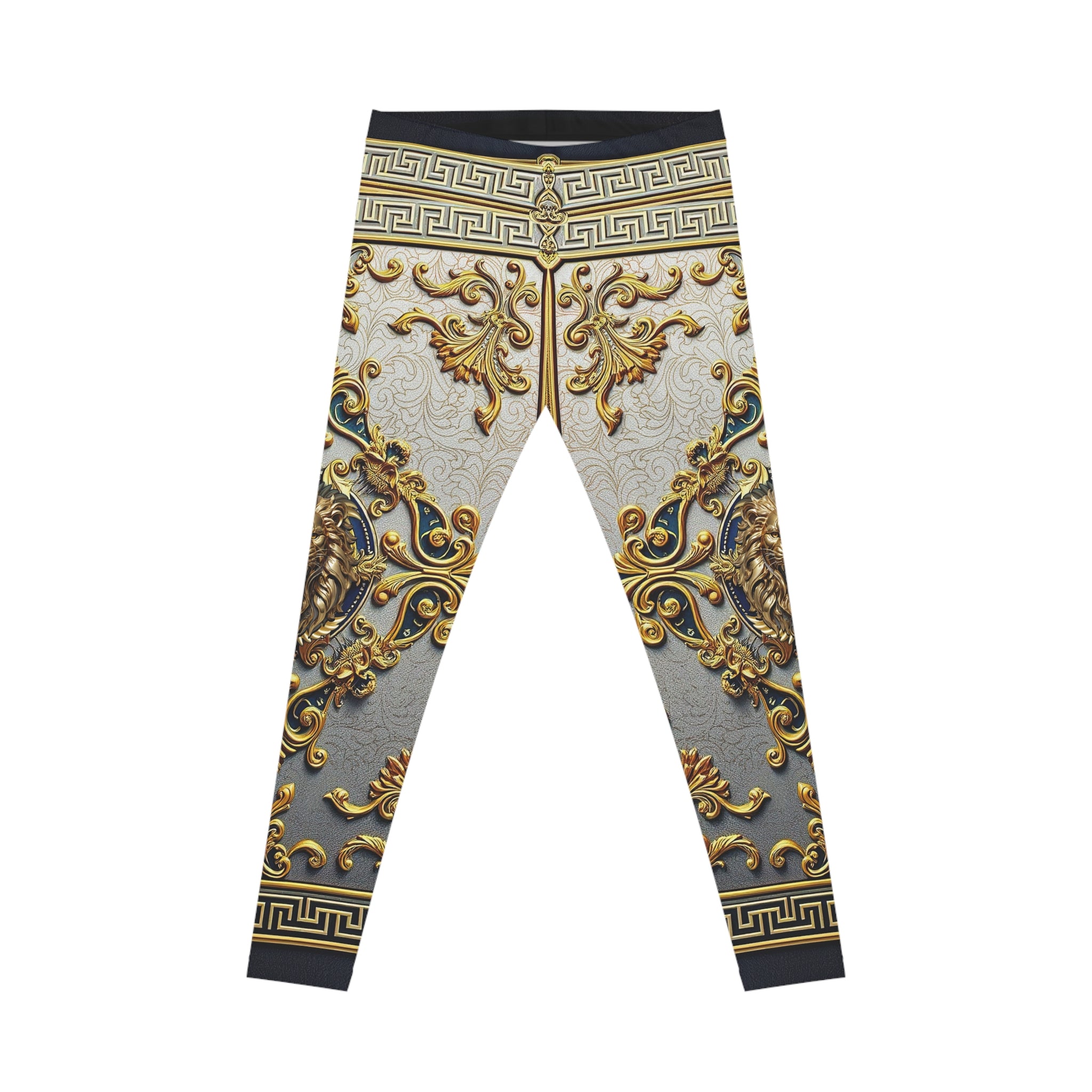 Golden Baroque Leggings Women Stretchy Pants Golden Lion Leggings Yoga Tights Women Casual wear Leggings | 104924