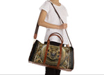 Lion Insignia Bag, PU Leather Bag, Baroque Travel Bag, Lion Medallion Duffle Bag, Faux Leather Luggage | D20163