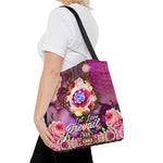 Pink Floral Tote Bag, Sustainable Canvas Bag, Floral Print Tote Bag, Shopping Handbag | LLP02