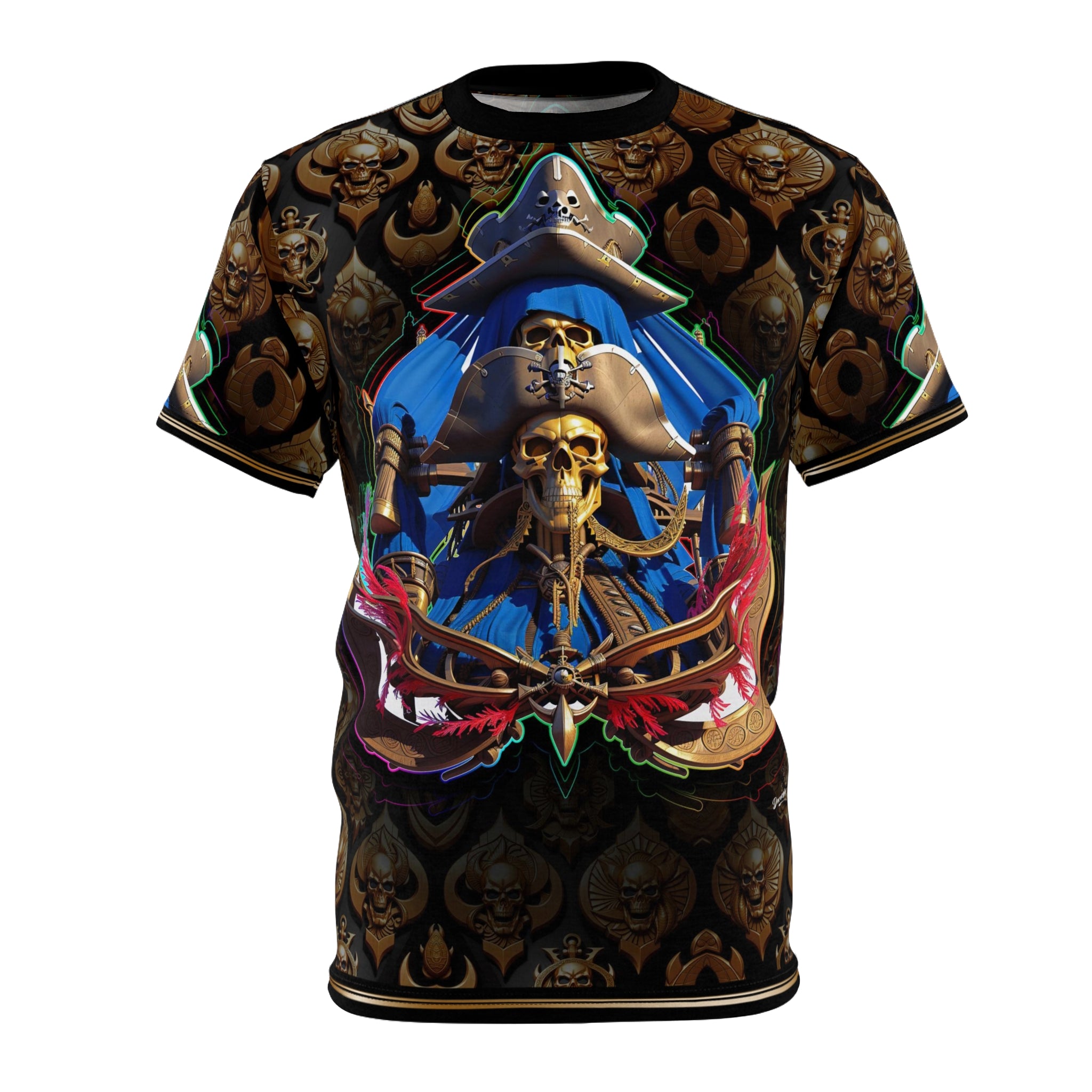 Skull Sailor Unisex T-Shirt All over Print Tee Pirate Captain Skull Unisex T-Shirt | D20198