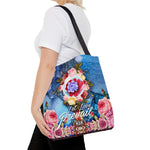 Floral Lovers Tote Bag, Canvas Hand Bag, Blue Floral Handbag, Blue Tote Bag | LLP01