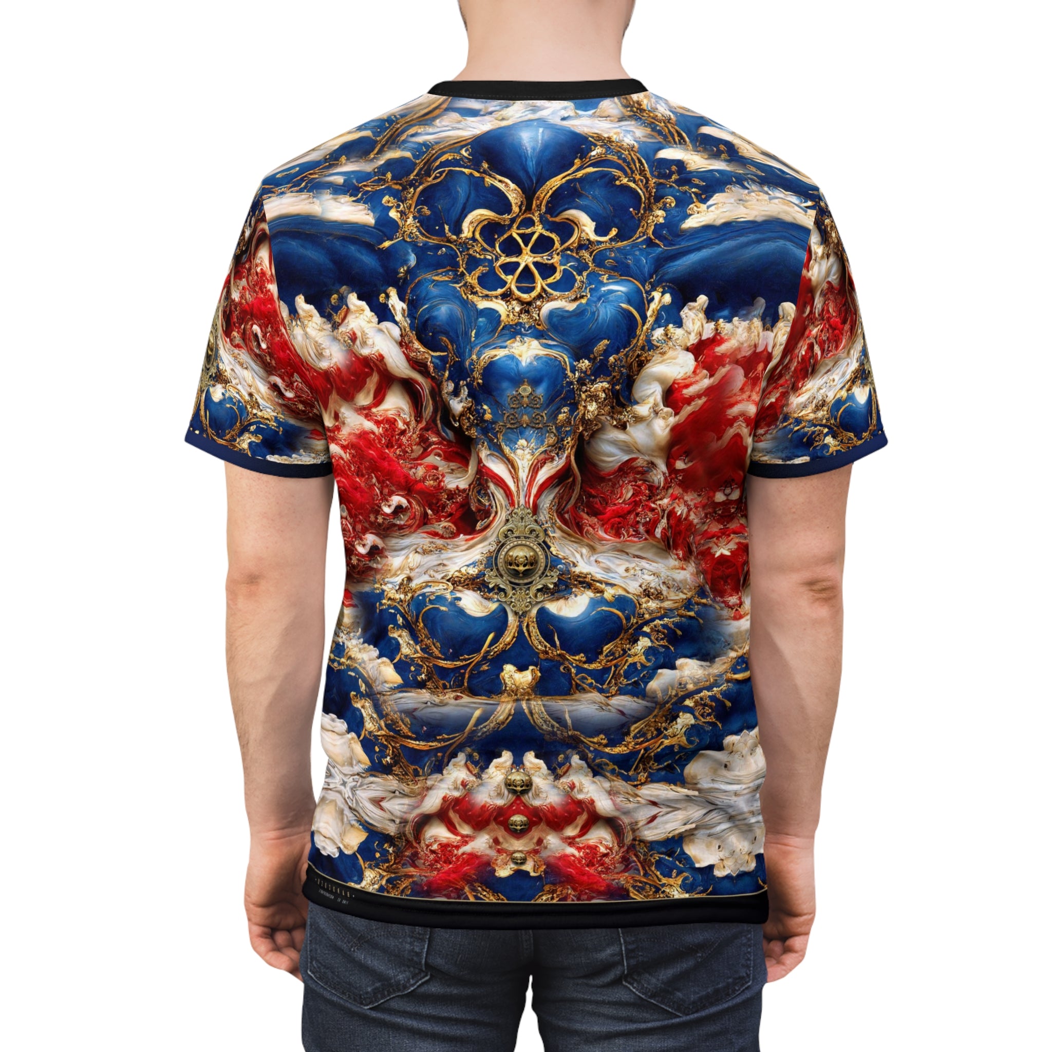 US Veterans T-Shirt Unisex All over Print Tee USA Patriots Tee Blue and Red T-Shirt | D20154