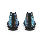 Blue Leopard Print Shoes, Unisex High Top Sneakers, Trendy Animal Print Shoes, Unisex Canvas Shoes, Fashionable Leopard Print Sneakers | 104964