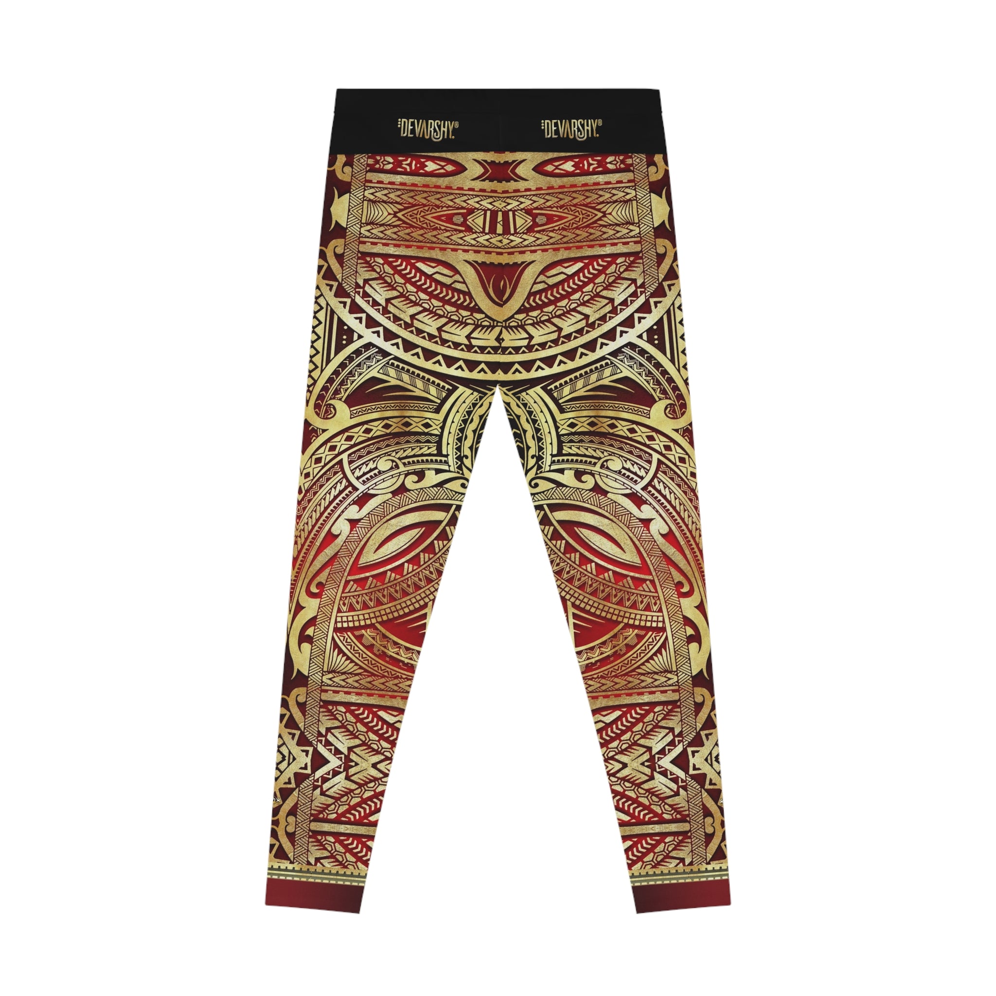 Burgundy Leggings Polynesian Art Leggings Women Sports Wear Spandex Leggings Women Red Lounge Wear | 100531