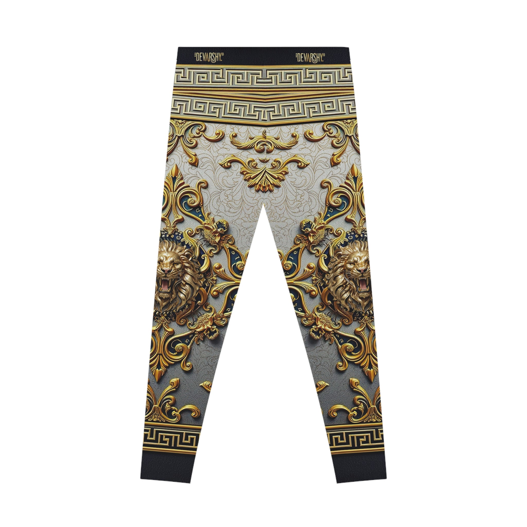 Golden Baroque Leggings Women Stretchy Pants Golden Lion Leggings Yoga Tights Women Casual wear Leggings | 104924