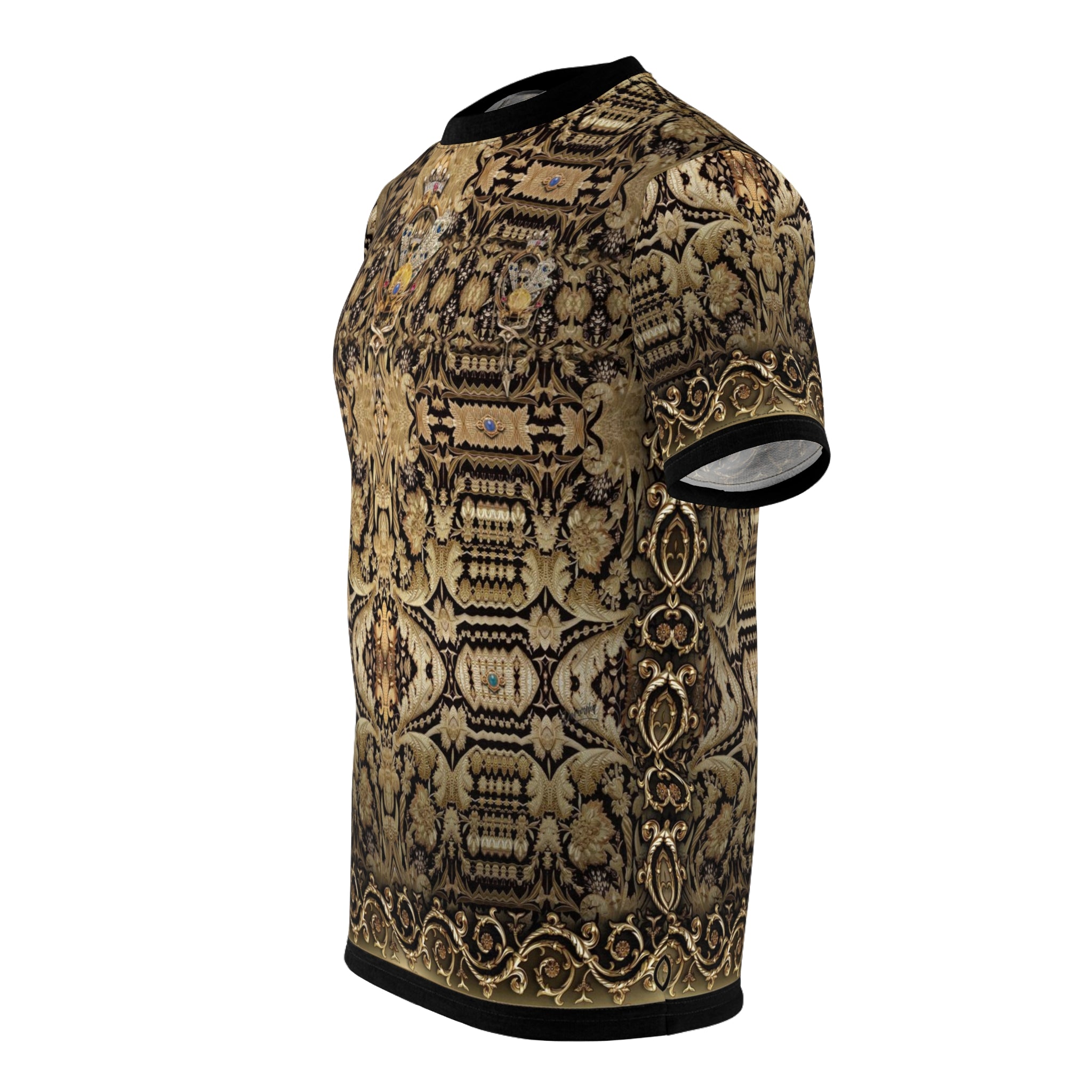 Gold Embroidery T-Shirt Unisex Tee Zardouzi T-Shirt Decorative Gold Print Tee Unisex Shirt | D20059