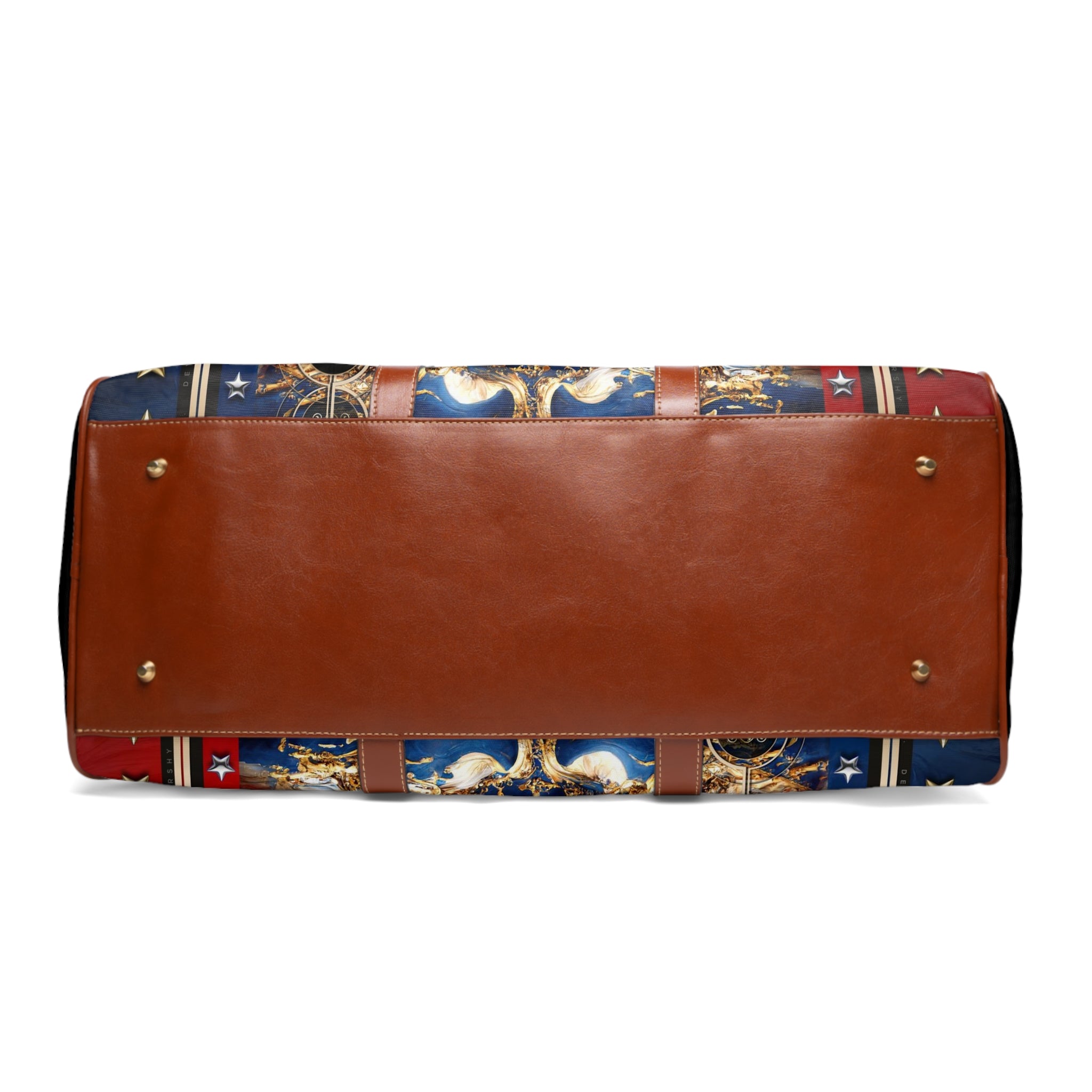 Red And Blue Bag, PU Leather Bag, US Flag Travel Bag, Faux Leather Luggage, Duffle Bag | D20154