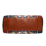 Red And Blue Bag, PU Leather Bag, US Flag Travel Bag, Faux Leather Luggage, Duffle Bag | D20154