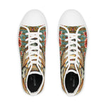 Owl Floral Print Shoes, Unisex High Top Sneakers, Trendy Canvas Shoes, Owl Florals Sneakers, Unisex Shoes | X3496