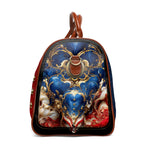 Red And Blue Bag, PU Leather Bag, US Flag Travel Bag, Faux Leather Luggage, Duffle Bag | D20154