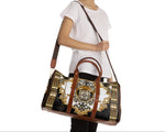 Amber Room Travel Bag, PU Leather Bag, Baroque Duffle Bag, Faux Leather Luggage, Travel Bag  | 100355
