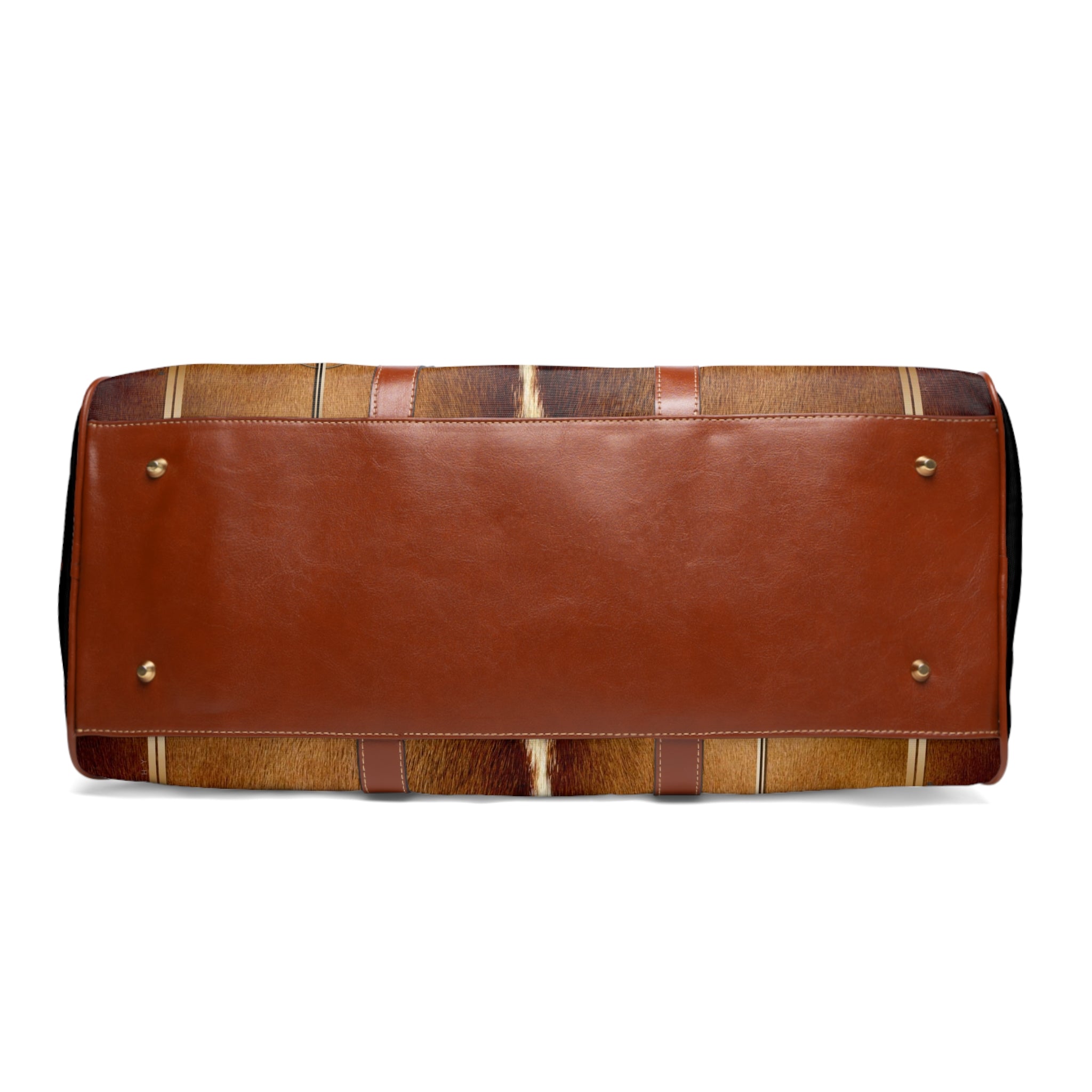 Horse Print Bag, PU Leather Bag, Animal Print Bag, Faux Leather Luggage, Brown Duffle Bag | 11222B