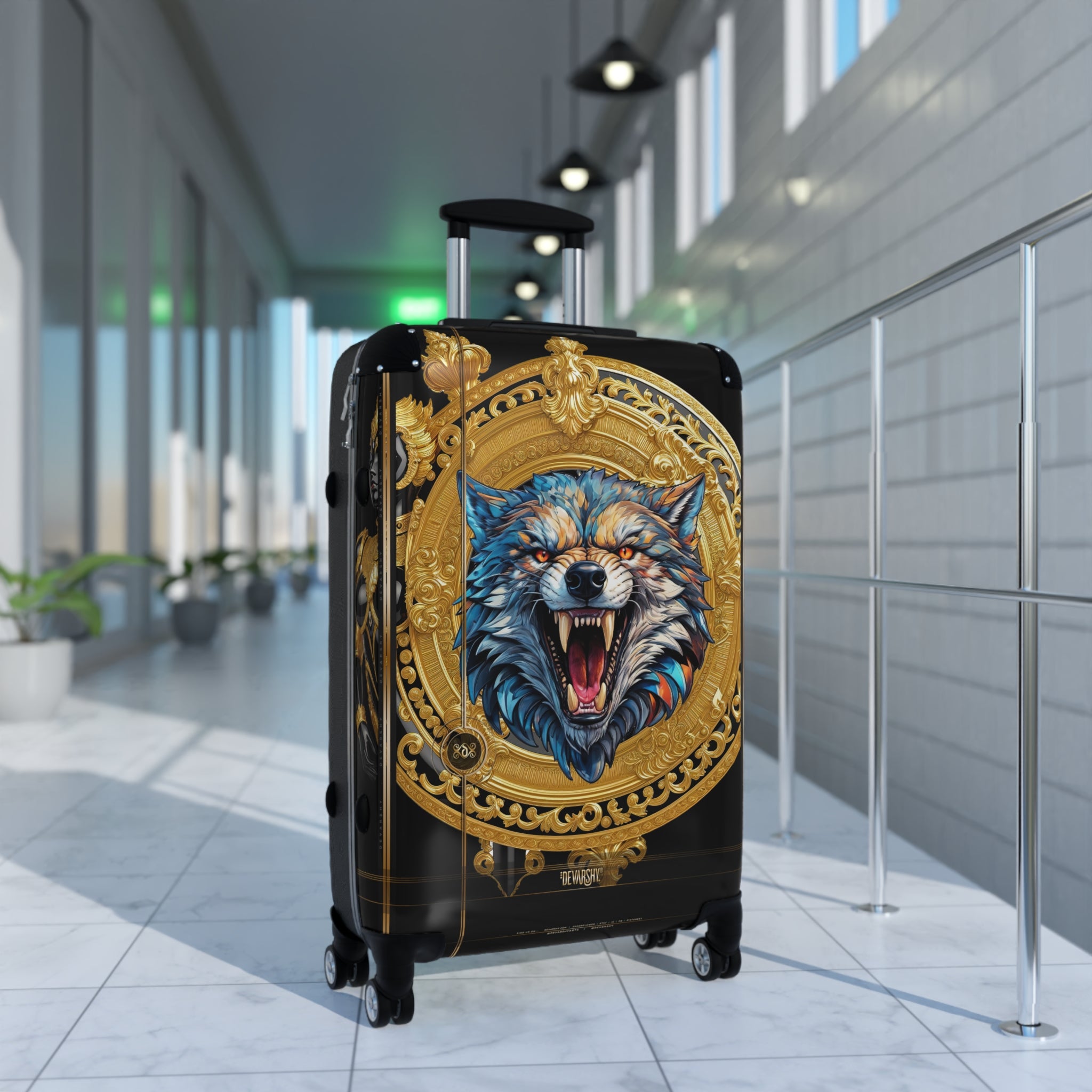 Ferocious Wolf Suitcase Animal Print Luggage Wild Wolf Carry on Suitcase Premium Hard Shell Suitcase