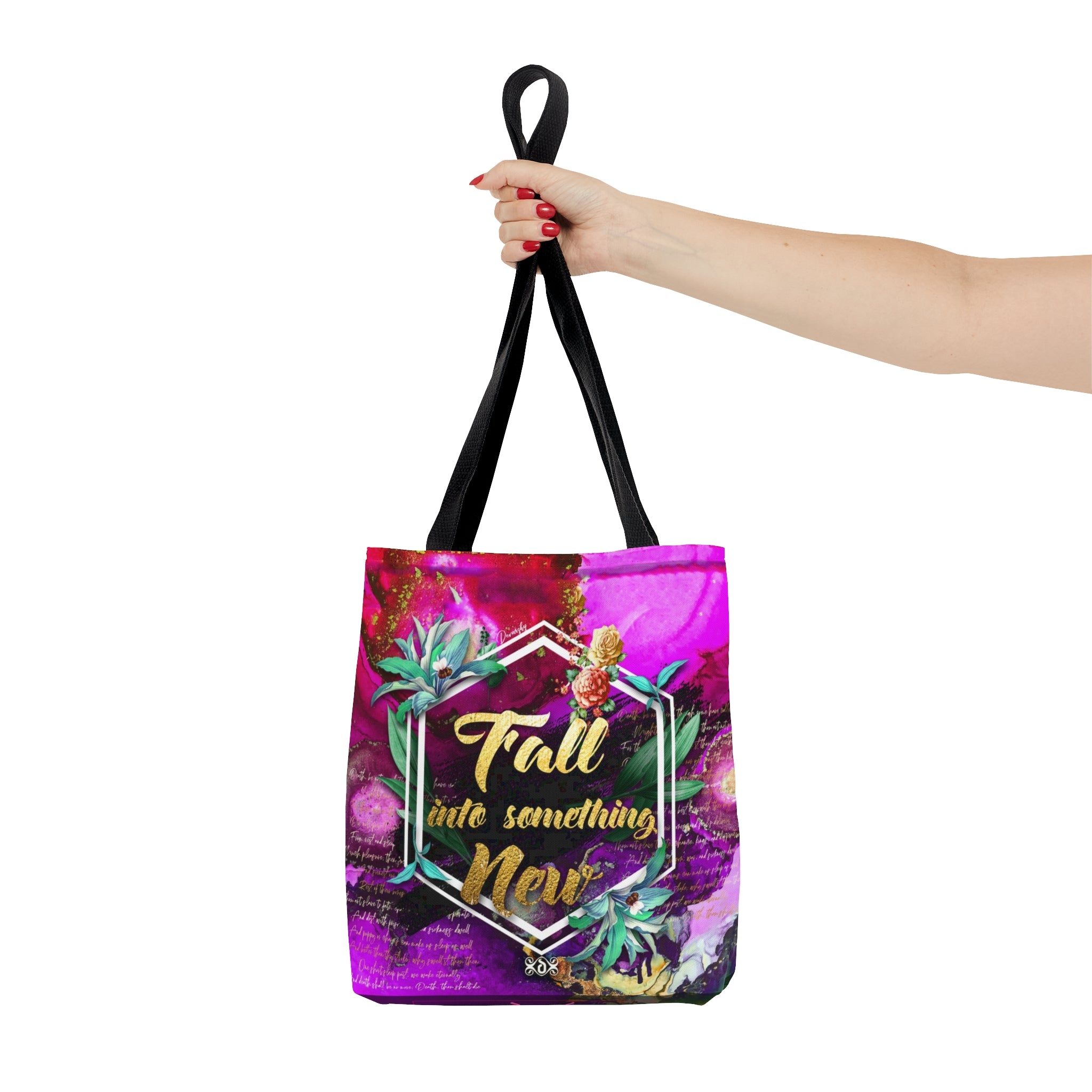Violet Floral Print Bag, Spring Vibes Tote Bag, Floral Print Hand Bag, Fuchsia Canvas Handbag | FSN03