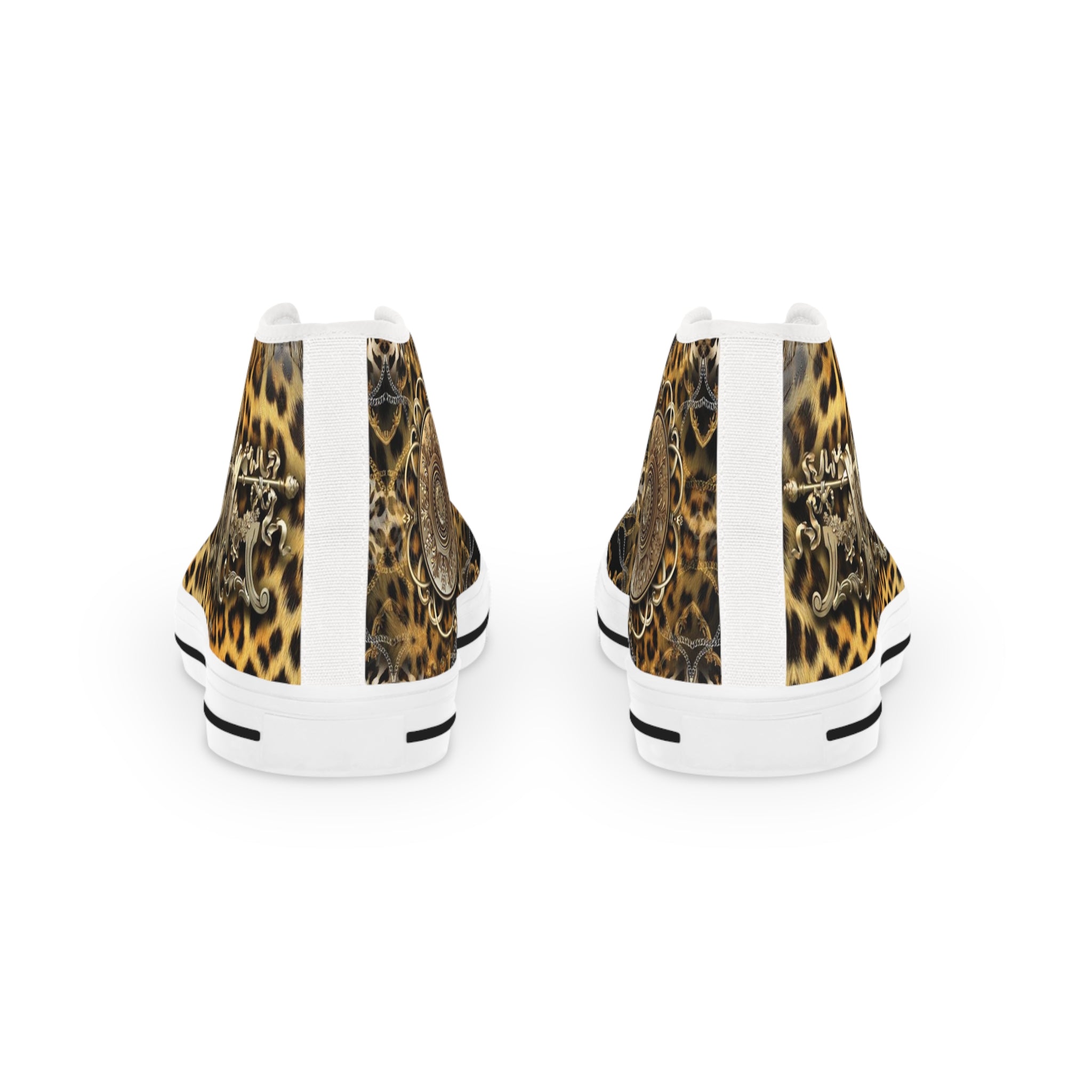 Leopard Print Shoes, Trendy High Top Sneakers, Animal Print Shoes, Unisex Canvas Shoes, Leopard Print Sneakers, Unisex Hi Tops Canvas Shoes | 006