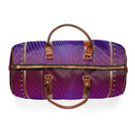 Travel Smart PU Leather Bag, Violet Stripes Luggage, Purple Duffle Bag, Faux Leather Luggage PU Leather Bag Purple Duffle Bag | 100047E
