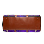 Travel Smart PU Leather Bag, Violet Stripes Luggage, Purple Duffle Bag, Faux Leather Luggage PU Leather Bag Purple Duffle Bag | 100047E