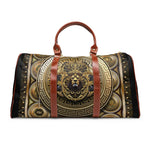 Lion Insignia Bag, PU Leather Bag, Baroque Travel Bag, Lion Medallion Duffle Bag, Faux Leather Luggage | D20163