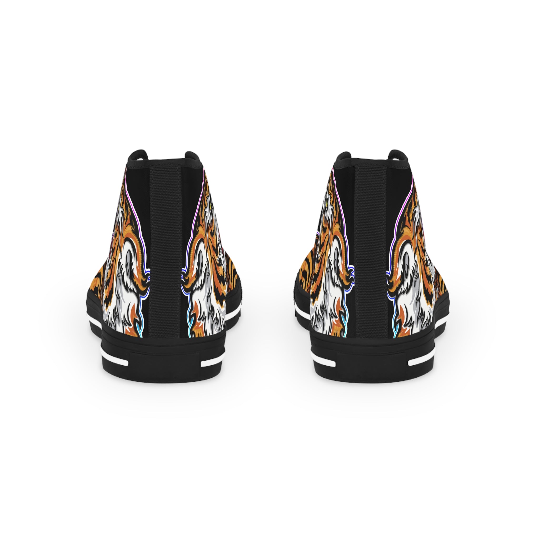 Baroque Tiger Shoes, Trendy High Top Sneakers, Unisex Canvas Shoes, Animal Print  Sneakers, Tiger Print Shoes, Hi Tops Canvas Shoes, Tiger Sneakers