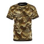 Crumpled Gold T-Shirt Unisex All Over Print Tee Gold Print Unisex T-Shirt | X3343B