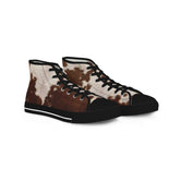 Cow Print Shoes, Best Selling High Top Sneakers, Unisex Canvas Shoes, Animal Print Sneakers, Cow Hide Shoes, Cow Print Sneakers, Unisex Hi Tops Shoes | 11222
