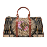 Premium Faux Leather Bag, Floral Mandala Luggage, PU Leather Bag, Mandala Travel Bag | 10357A