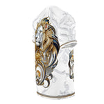 Gold Lion White T-Shirt Unisex All over Print Tee Baroque Lion Unisex T-Shirt | D30001
