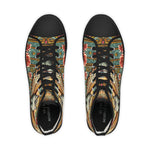 Owl Floral Print Shoes, Unisex High Top Sneakers, Trendy Canvas Shoes, Owl Florals Sneakers, Unisex Shoes | X3496