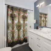 Decorative Floral Shower Curtain Baroque Floral Curtain Bathroom Curtain | D20207B