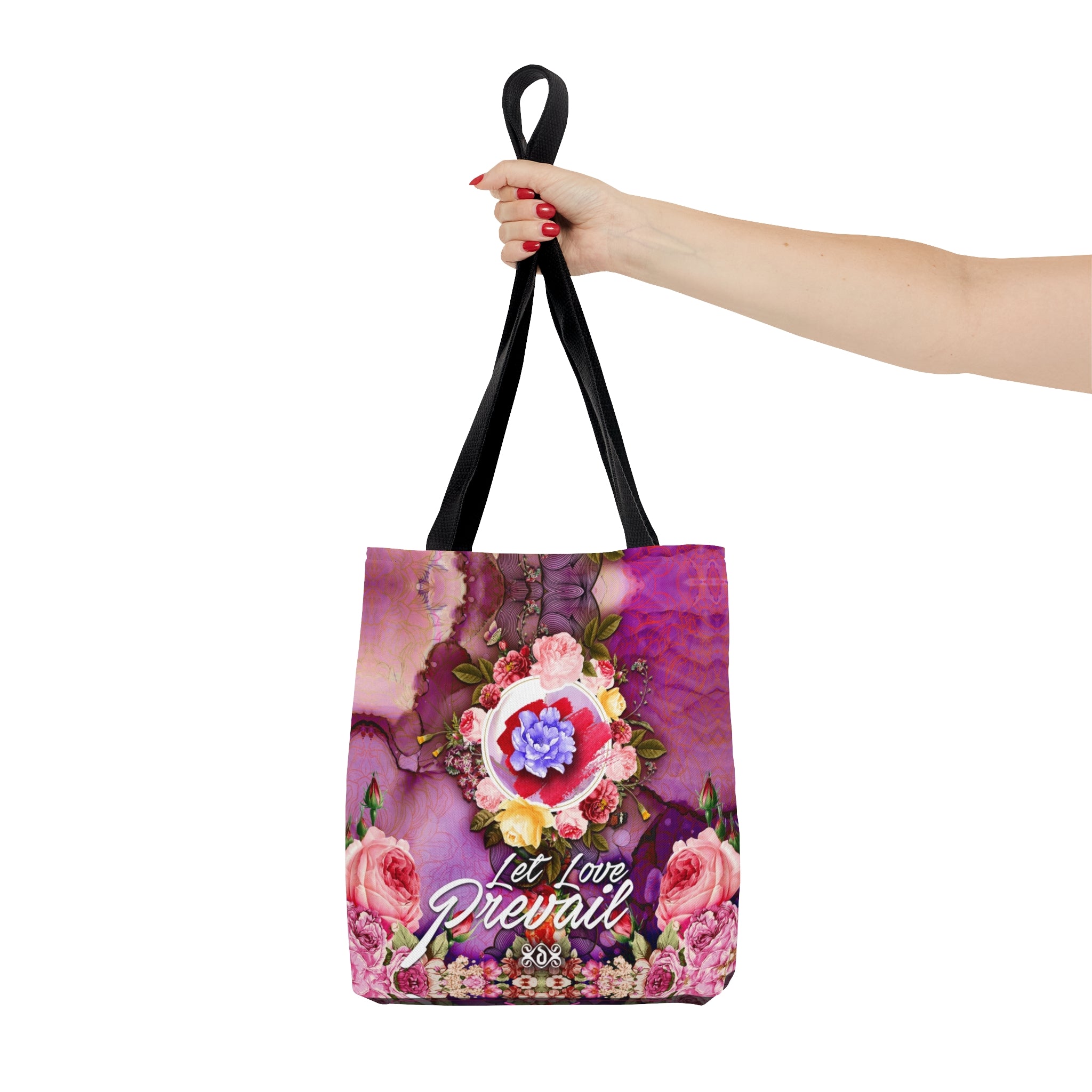 Pink Floral Tote Bag, Sustainable Canvas Bag, Floral Print Tote Bag, Shopping Handbag | LLP02