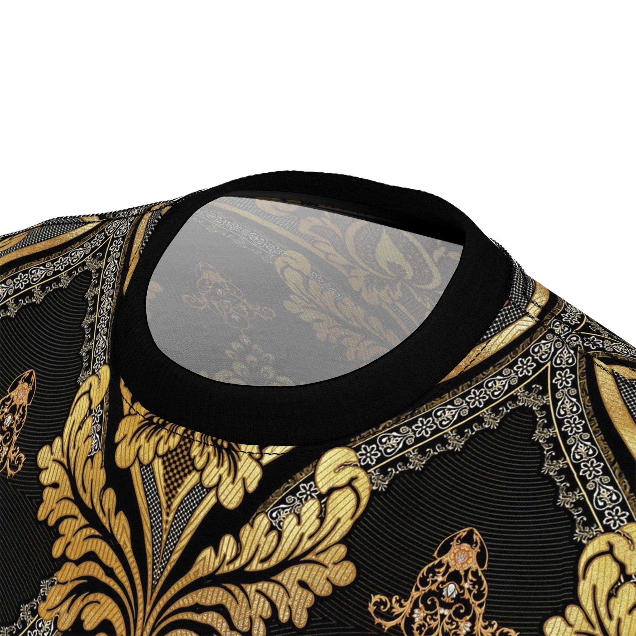 Gold Damask T-Shirt Unisex Tee All Over Print T-Shirt Gold Damask Tee Unisex T-Shirt | 075