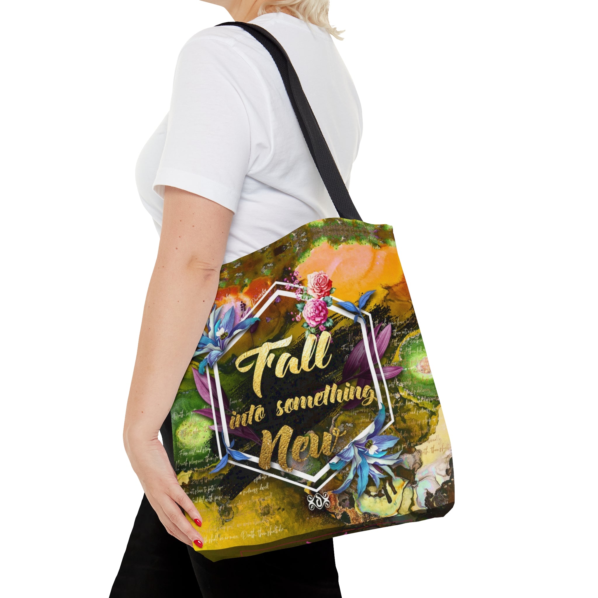 Eye-Catching Floral Tote Bag, Shopper's Handbag, Canvas Tote Bag, Yellow Florals Bag | FSN02