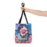 Floral Lovers Tote Bag, Canvas Hand Bag, Blue Floral Handbag, Blue Tote Bag | LLP01
