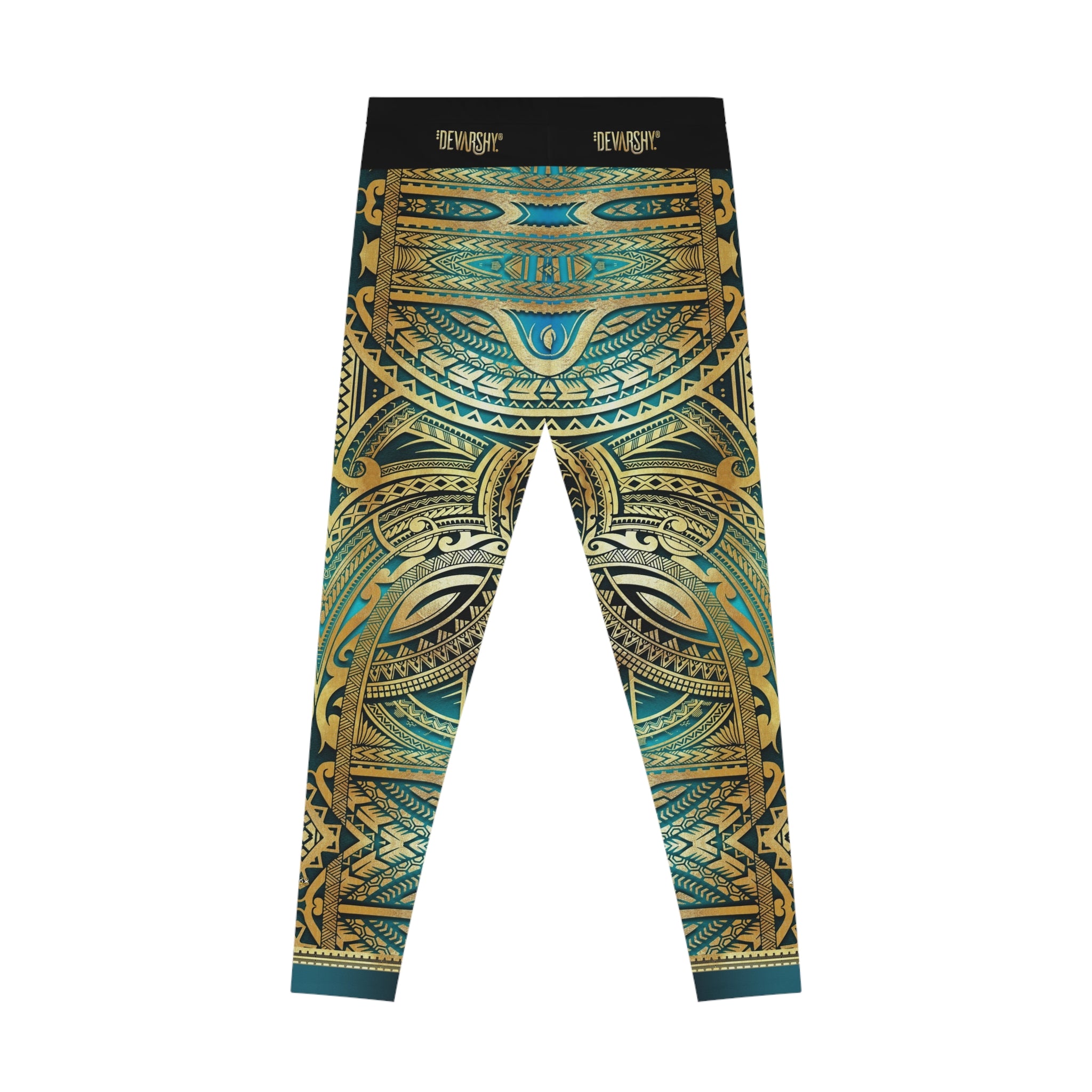 Turquoise Leggings Polynesian Art Leggings Women Sports Wear Spandex Leggings Women Aqua Lounge Wear | 100530