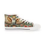 Owl Floral Print Shoes, Unisex High Top Sneakers, Trendy Canvas Shoes, Owl Florals Sneakers, Unisex Shoes | X3496