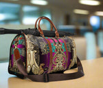 Striking PU Leather Bag, Baroque Travel Bag, Faux Leather Luggage, Decorative Duffle Bag, PU Leather Luggage | 100368