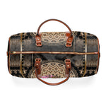 Premium Faux Leather Bag, Floral Mandala Luggage, PU Leather Bag, Mandala Travel Bag | 10357A