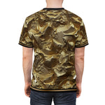 Crumpled Gold T-Shirt Unisex All Over Print Tee Gold Print Unisex T-Shirt | X3343B