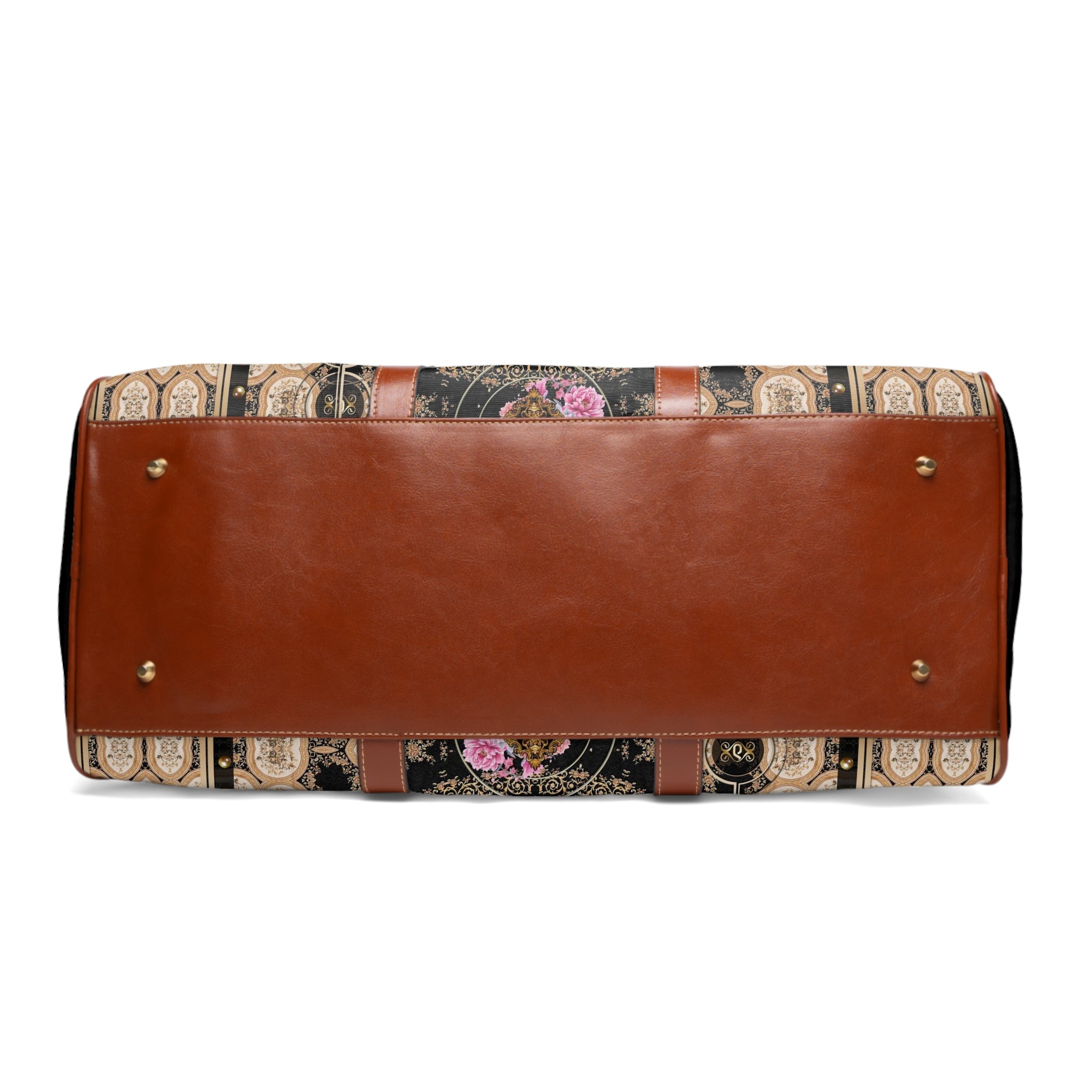 Premium Faux Leather Bag, Floral Mandala Luggage, PU Leather Bag, Mandala Travel Bag | 10357A