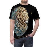 Leo Royale T-Shirt Unisex All Over Print Tee Baroque Lion Unisex T-Shirt Asymmetrical Lion Tee | X9987B