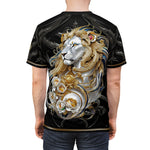 Royal Lion Black T-Shirt Unisex All Over Print Tee Baroque Lion Unisex T-Shirt  | D30001