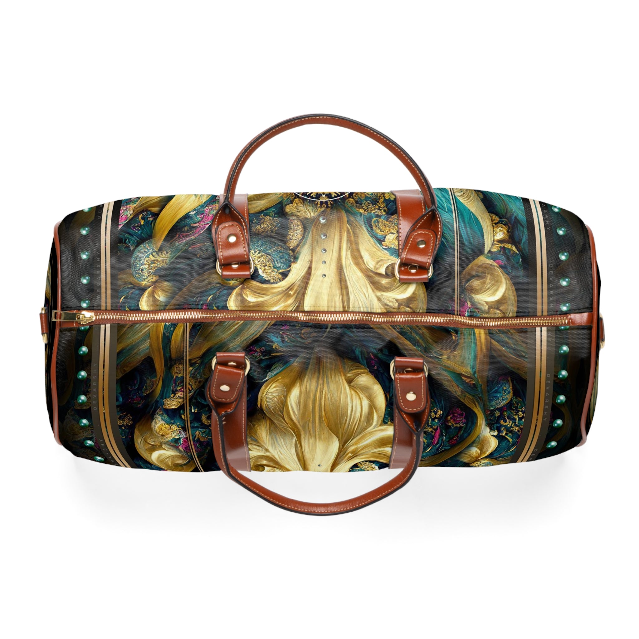 Baroque PU Leather Bag, Royal Atlantis Travel Bag, Faux Leather Luggage, Duffle Bag | RB0086