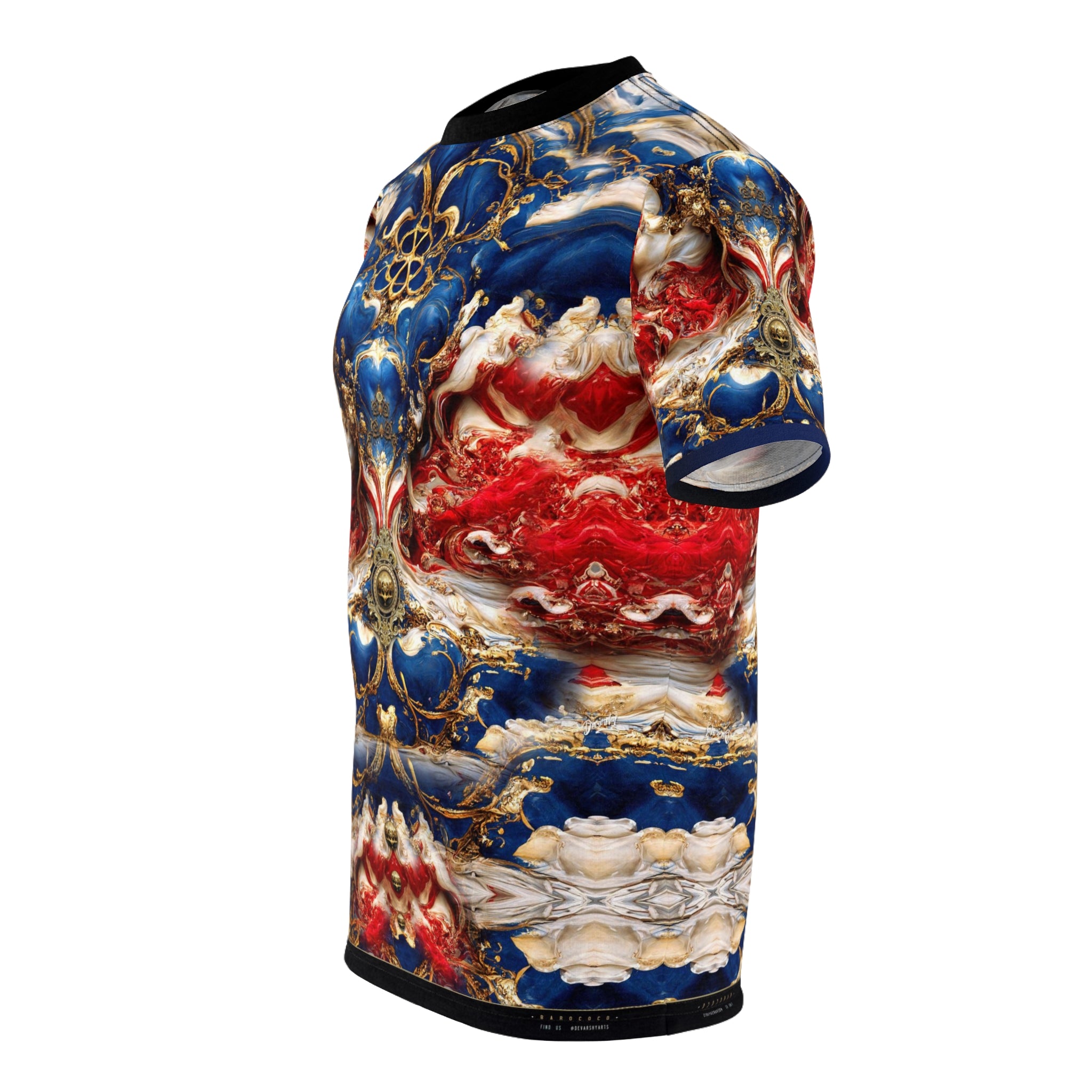 US Veterans T-Shirt Unisex All over Print Tee USA Patriots Tee Blue and Red T-Shirt | D20154