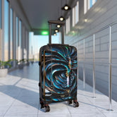 ABSTRACT Teal Suitcase Carry-on Suitcase Sci-fi Futuristic Luggage Hard Shell Travel Suitcase in 3 Sizes | D20177