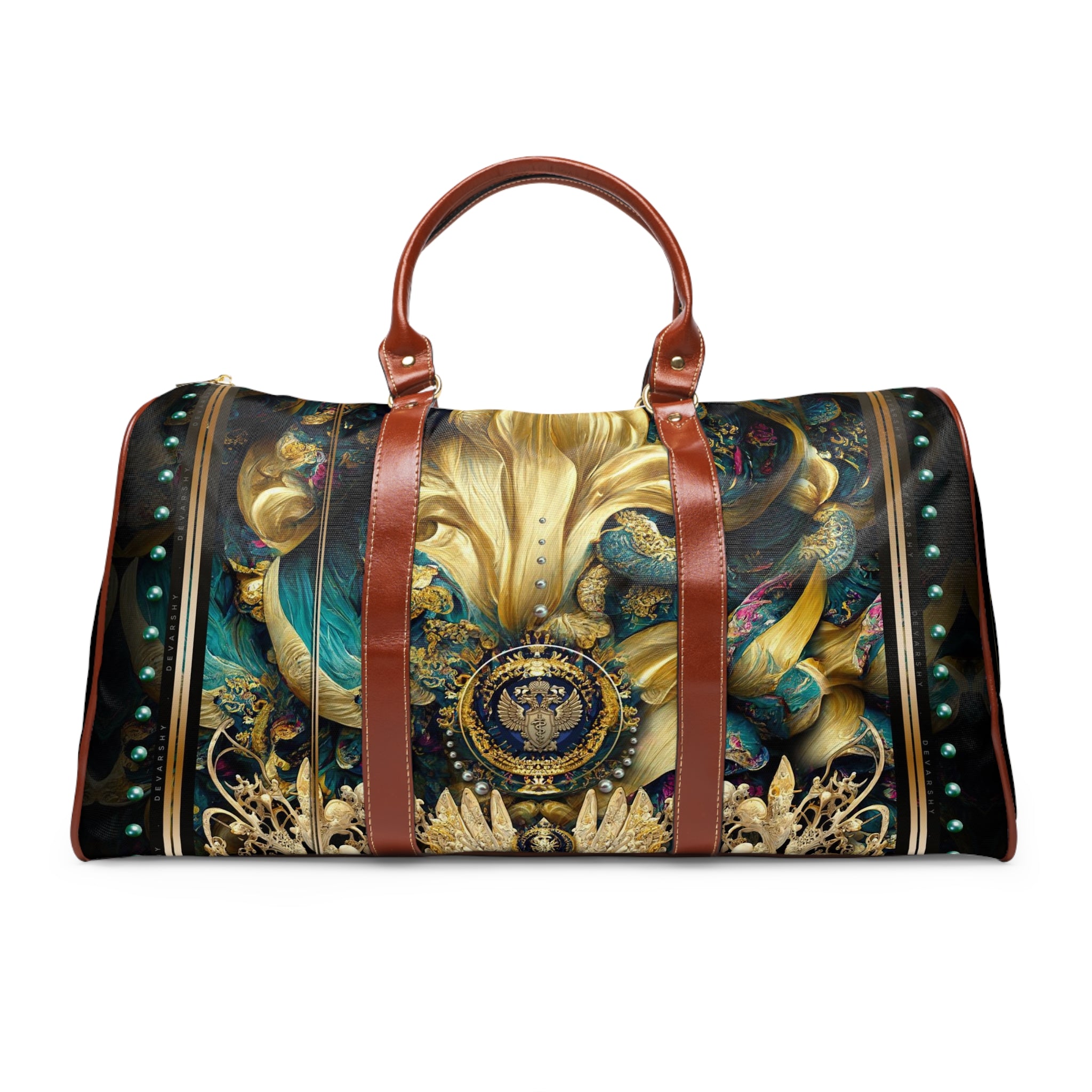 Baroque PU Leather Bag, Royal Atlantis Travel Bag, Faux Leather Luggage, Duffle Bag | RB0086