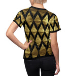 Gold Pattern Unisex T-Shirt All Over Print Tee Gold and Black T-Shirt Unisex Tee | X3348B