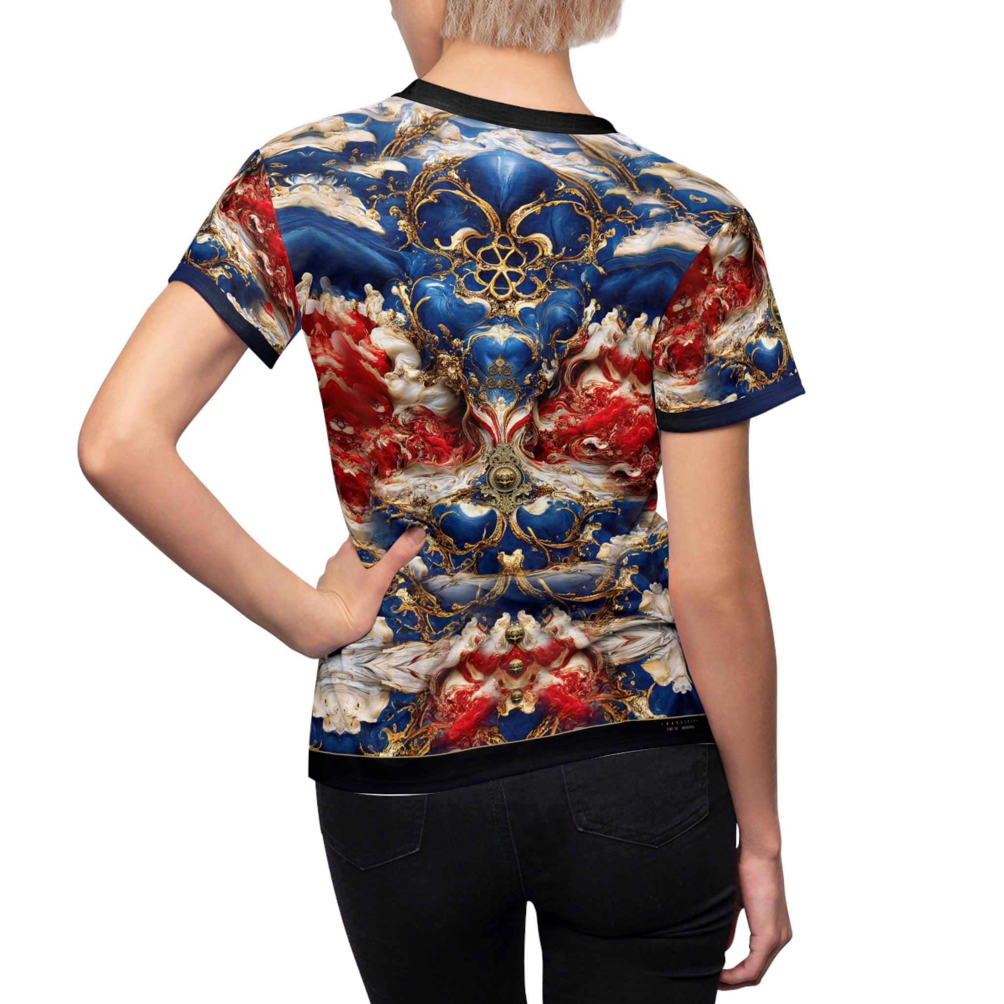 US Veterans T-Shirt Unisex All over Print Tee USA Patriots Tee Blue and Red T-Shirt | D20154