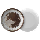 Cow skin plate 10" Printed Dinner Plate Microwave safe cutlery animal print kitchenware Gift for mom and dad.